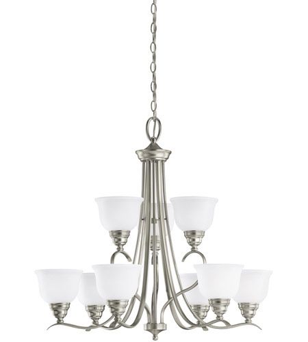 New Sea Gull 31627-962 Wheaton 9 Light 31 inch Brushed Nickel Chandelier Ceiling Light