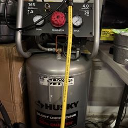 Husky 20 Gallon Quiet Air Compressor + Hose + Attachments (Like New)  