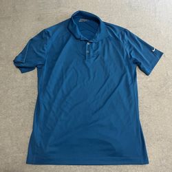Nike Tour Golf Performance Polo Short Sleeve Shirt Royal Blue Size L Dri-Fit