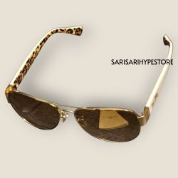 Coach Women HC7059 HC/7059 92496E Gold/Ivory Wild Beast Pilot Sunglasses 58mm