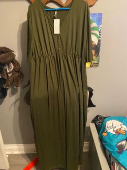 Women’s Olive Green Maxi Dress with Tags