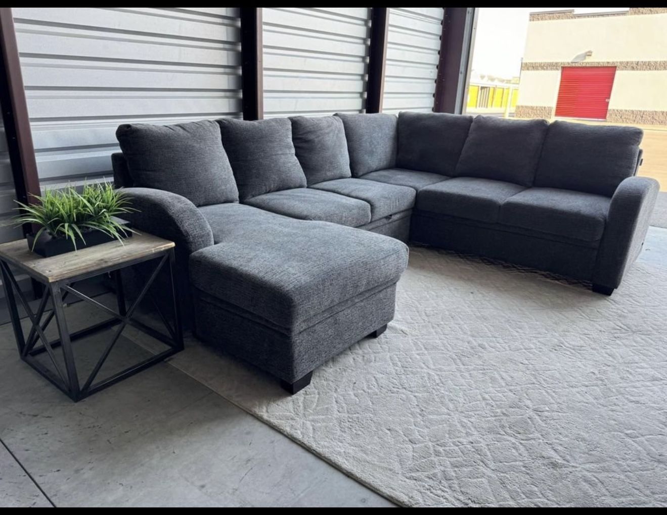 FREE Local Delivery – Coddle Aria 3-Piece Sleeper Sectional w/ Storage Chaise – Gray (New)