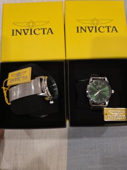 Invicta Men's Watch Celestial Quartz Green Dial Stainless Steel Bracelet 