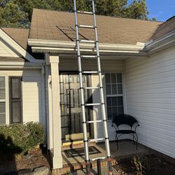 Folding Telescoping Ladder (Black Silver), 12.5 FT Aluminum Extension Ladder Folding Compact Portable Anti-Slip Collapsible Ladders for Home Attic RV 