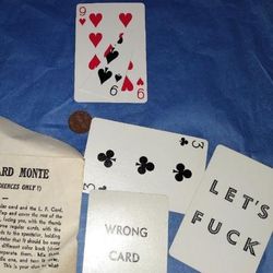 Vintage, three card monte magic trick