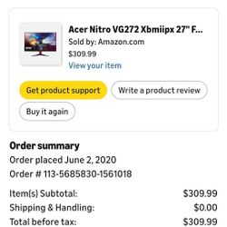 acer 27" 1920*1080  240hz monitor 