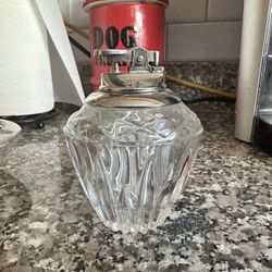 Vintage Crystal Lighter And Crystal matching Ashtray