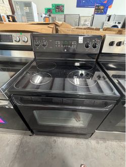 Ge electric stove range black