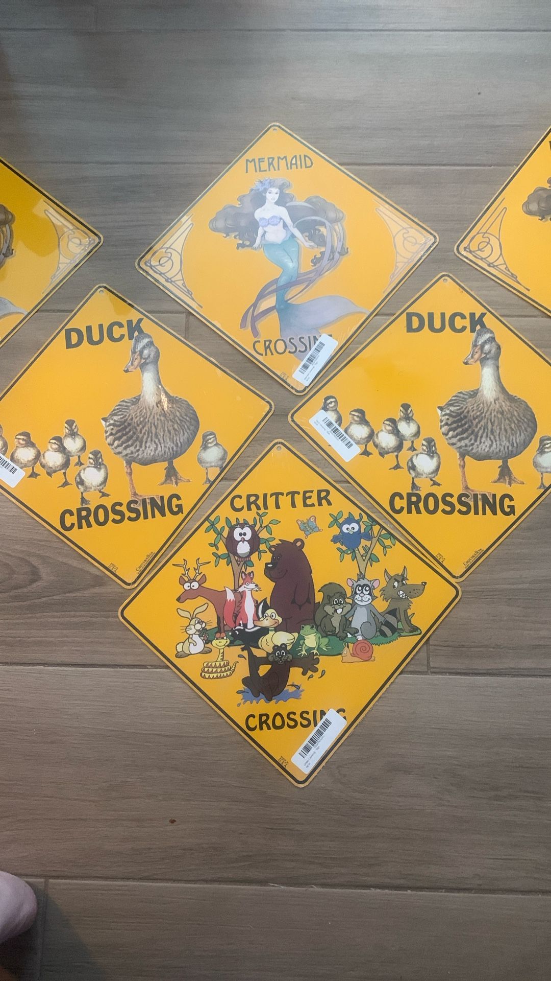 Assorted Tin Crossing Signs