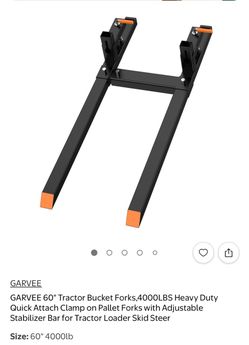 GARVEE 60" Tractor Bucket Clamp-On Pallet Forks 4000LBS