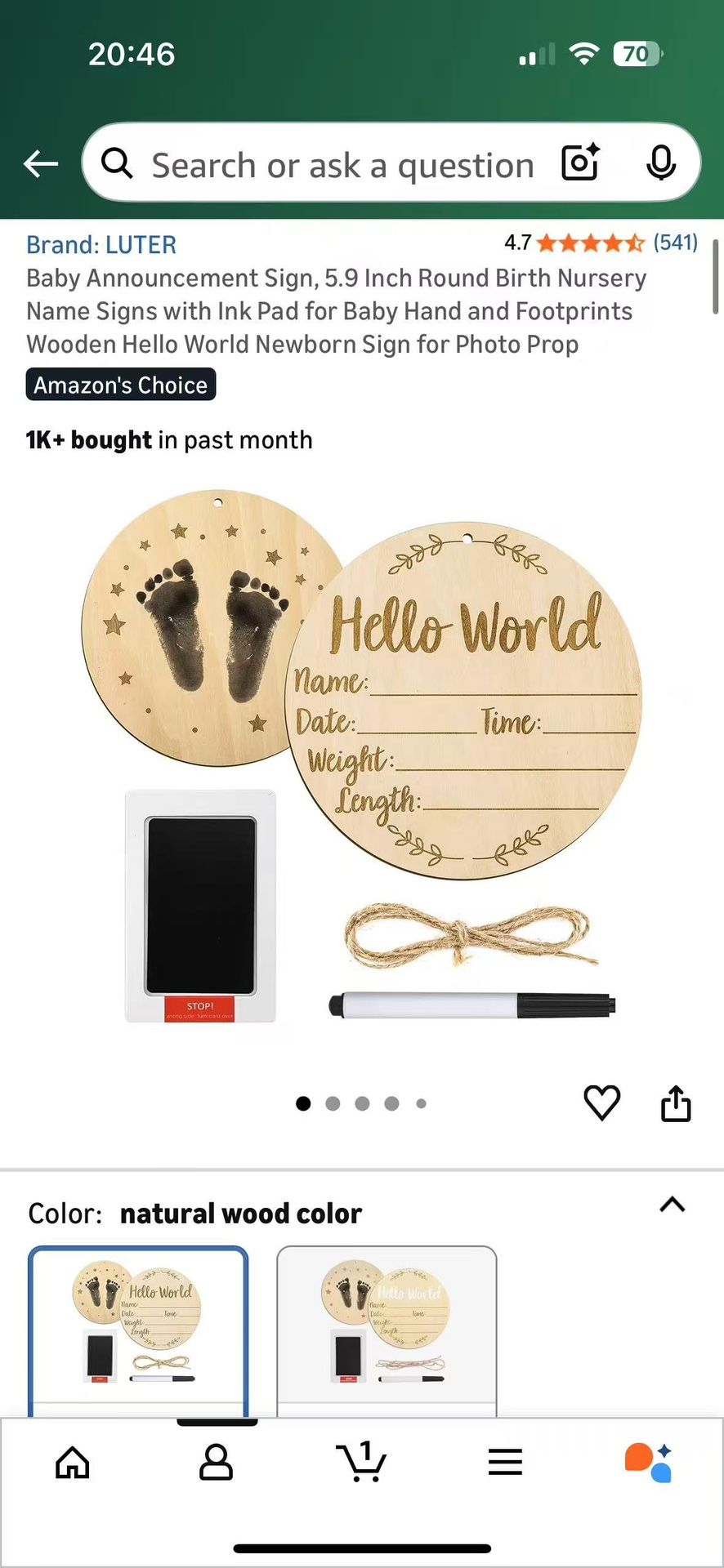 Baby Announcement Sign With Footprint 