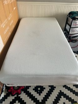 Zinus Twin Memory Foam Mattress + Metal Bed Frame Foldable + Mattress Cover