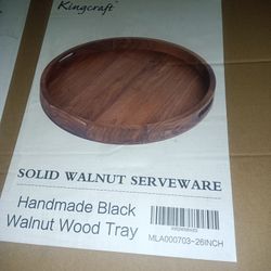 Walnut Serveware 26"inch Round 
