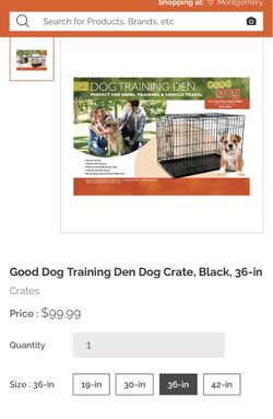 Good Dog Training Den Dog Crate, Black, 36-in