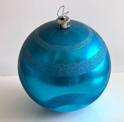 Huge 8 Inch Diameter Sky Blue Big Christmas Ornament Sphere