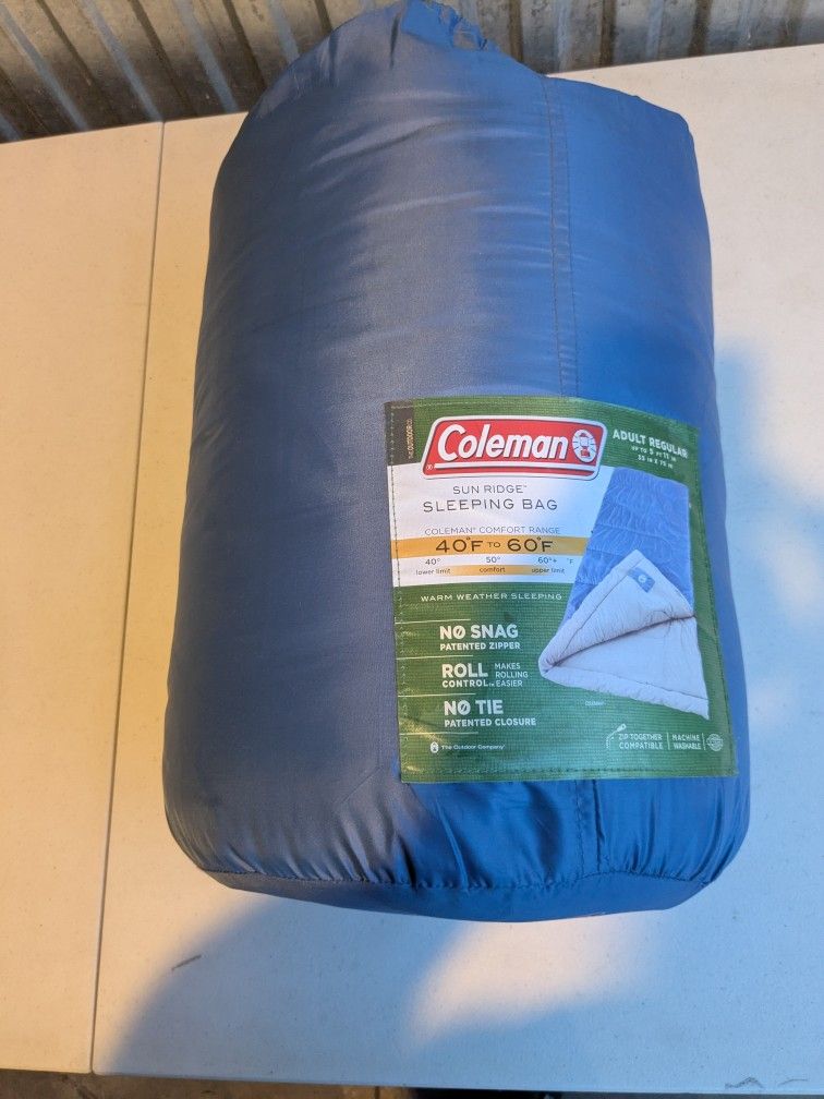COLEMAN Sun Ridge Sleeping Bag 40-60 Degrees Adult Regular