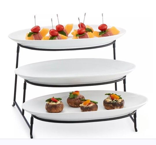 Sale!!New Food Network™ 3-Tier Plate Server (15 1/4"L x 8"W (each)reseda ca 91335)