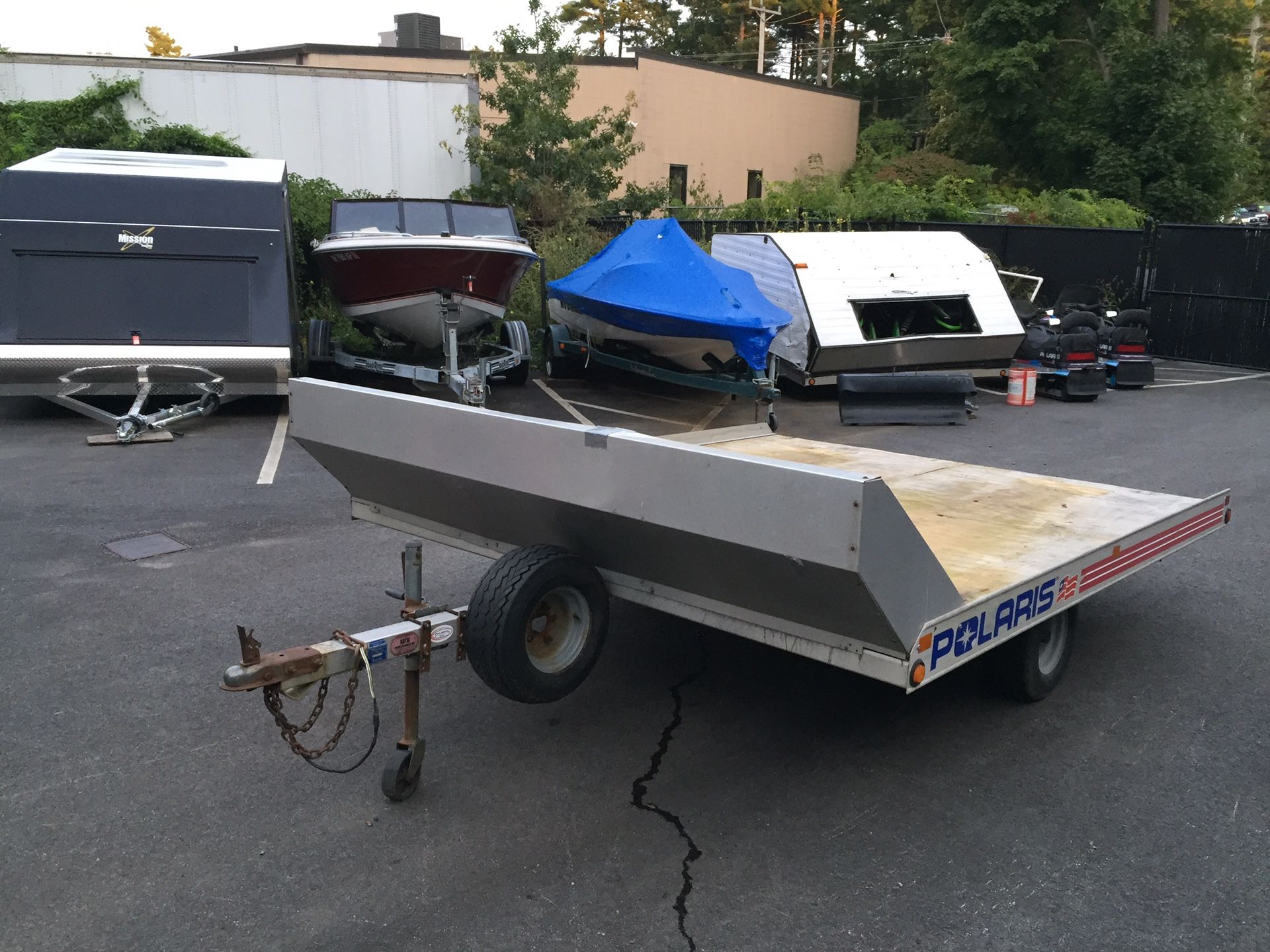 1998 Featherlite 10’x101” open aluminum trailer with shield will trade