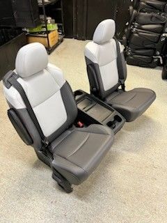 NEW TAKEOUTS LEATHER BUCKET SEATS WITH SEATBELTS AND CONSOLE 