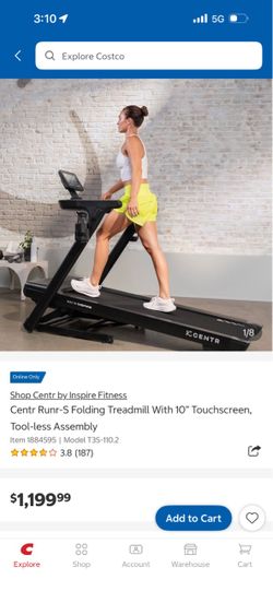 Centr Runr-S Folding Treadmill with 10" Touchscreen