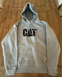 Caterpillar Cat Trademark Hoodie Sweatshirt Men Embroidered Logo Size Medium