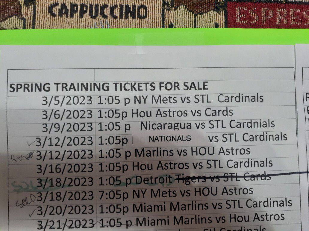 STL CARDINALS  Ticjets  AT RDS IN SHADE