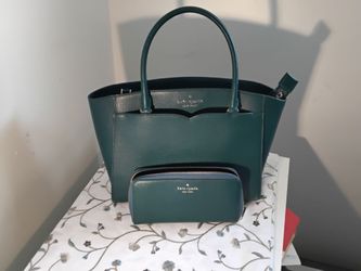 Kate Spade Green Tote Bag and Wallet Set