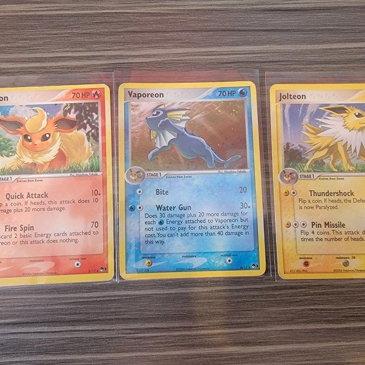 Pokemon POP Series 3 Flareon 2/17 Jolteon 3/17 Vaporeon 6/17