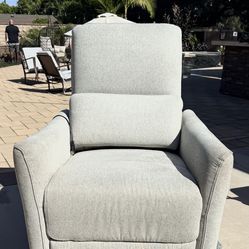 Electric Power Recliner Glider Chair – Light Gray/Beige – Excellent Condition