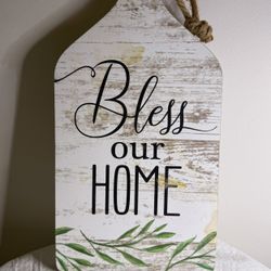 Rustic 'Bless Our Home' Decorative Cutting Board