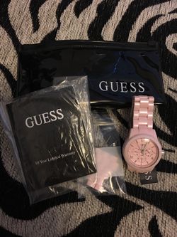 New Guess light pink watch