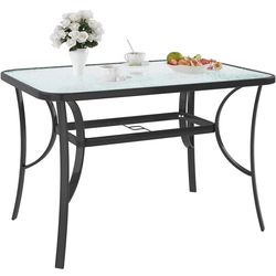 Glass table for patio