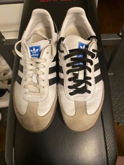 Adidas Samba Unisex Low Top Lace-Up Leather Sneaker White Black Beige