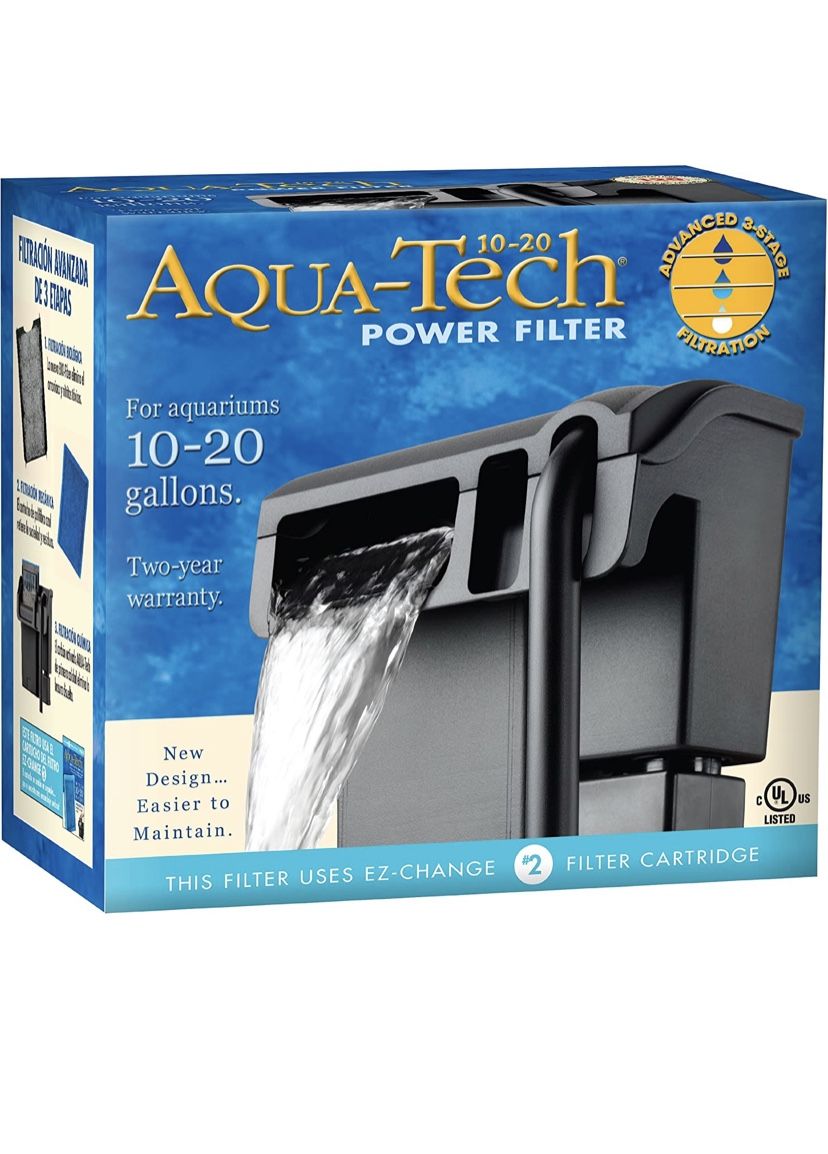 Aqua-Tech Power Aquarium Filter w/ 3-Step Filtration