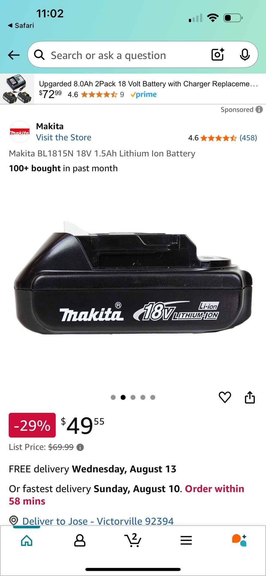 Mikita Power Tool Battery 