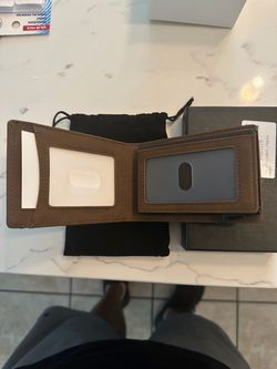 Brown Leather Bifold with ID Windows