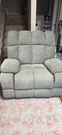 Grey Textured Manual Recliner Chair