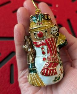 Metal Christmas Snowman Ornament 