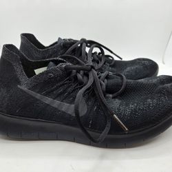 Nike Free RN Flyknit 2017 Running Shoes Women's Size 7 Black Athletic Sneakers