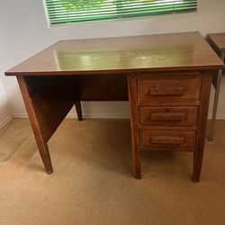 Antique Solid Wood Desk and Chair