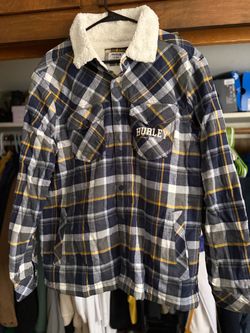 Hurley Sherpa-Lined Flannel Shirt Jacket Large