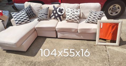 Cream Sectional..All Cushion Come Off For Cleaning