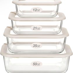 Urban Green Glass Food Storage Containers with Glass Lids, Microwave Safe Glass Food Container Set, Aitight Glass Meal Prep Containers