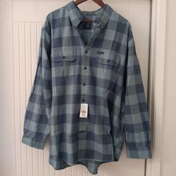 Brooks Brothers The Original Polo Shirt Men's All Cotton L/S Plaid Flannel Shirt 2XL
