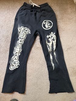 Black hellstar Graphic Flare Sweatpants
