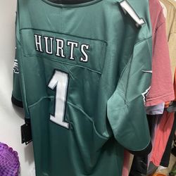Jaylen Hurts  EAGLES  New NFL Stitched Jersey   Shipping Available   Size Large Or XL  Located in pompano beach, shipping available 