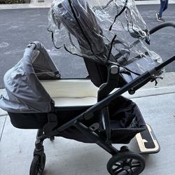 Stroller, bassinet, toddler seat, travel bag set