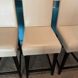 3 LEATHER Bar Stools-Not Faux Leather-REAL LEATHER