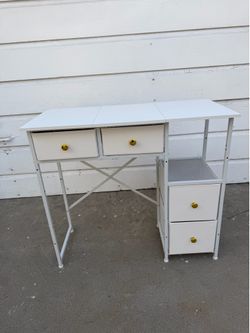 White and Gold Vanity