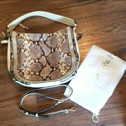MICHAEL KORS Julia Python Print Convertible Handbag 